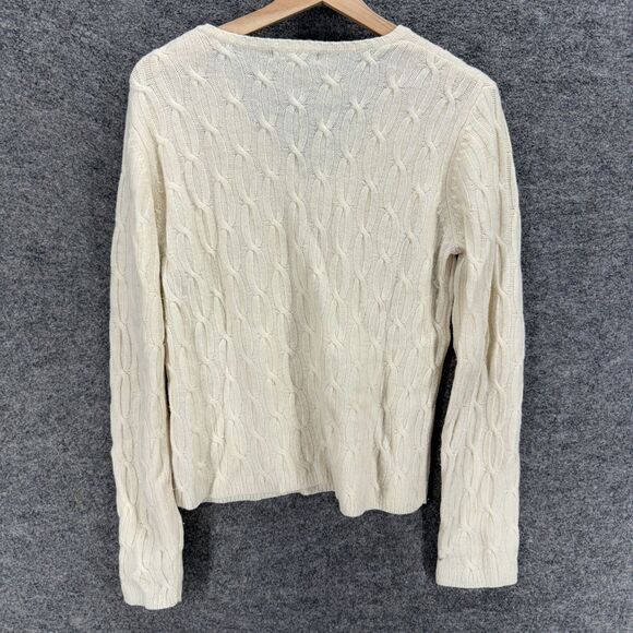 Alexandra Bartlett Sweater Pullover Women M Medium Beige Knit V-Neck Wool Casual - Picture 2 of 6